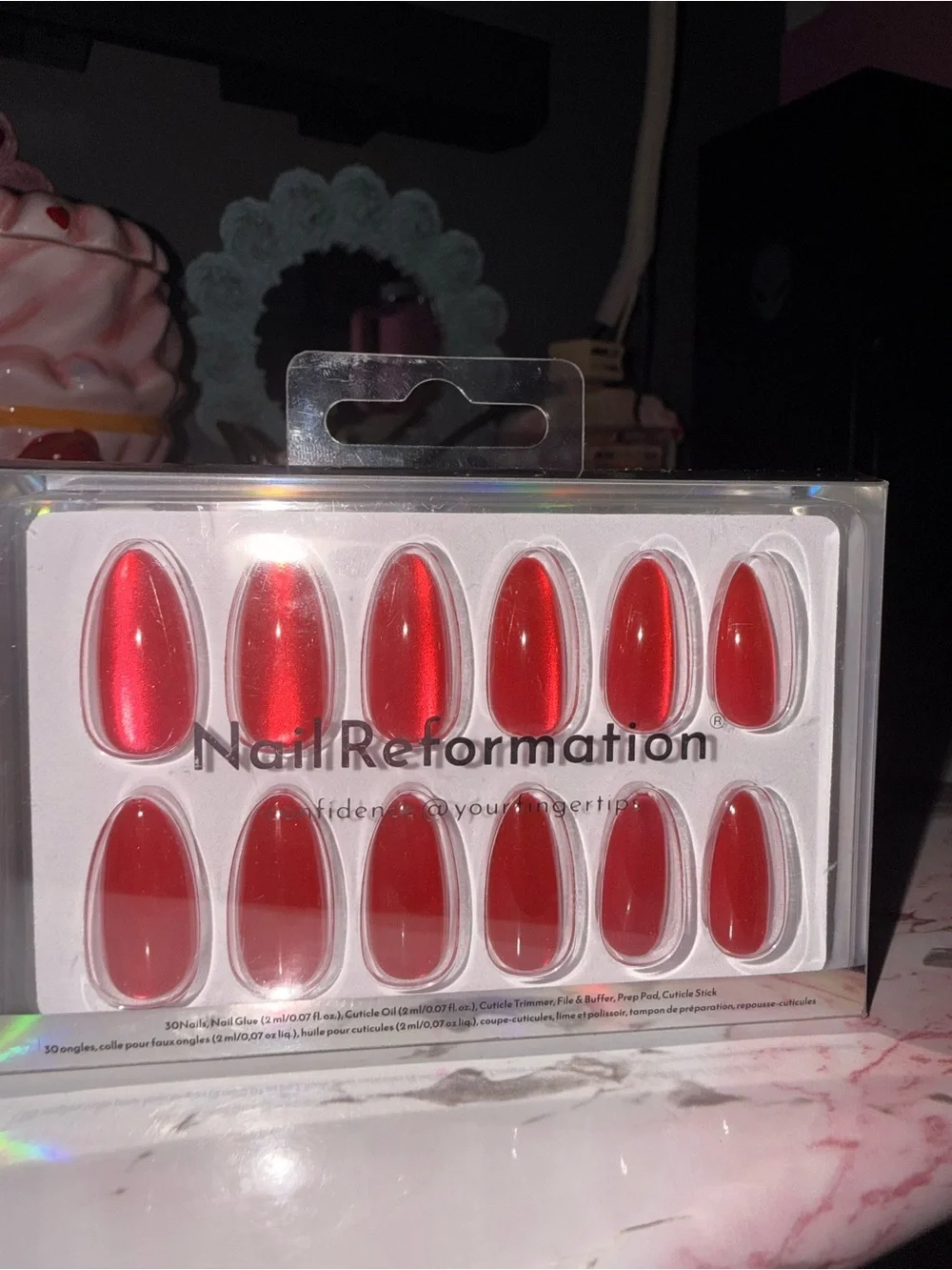 Nail Reformation Red Reflective Press On Nails